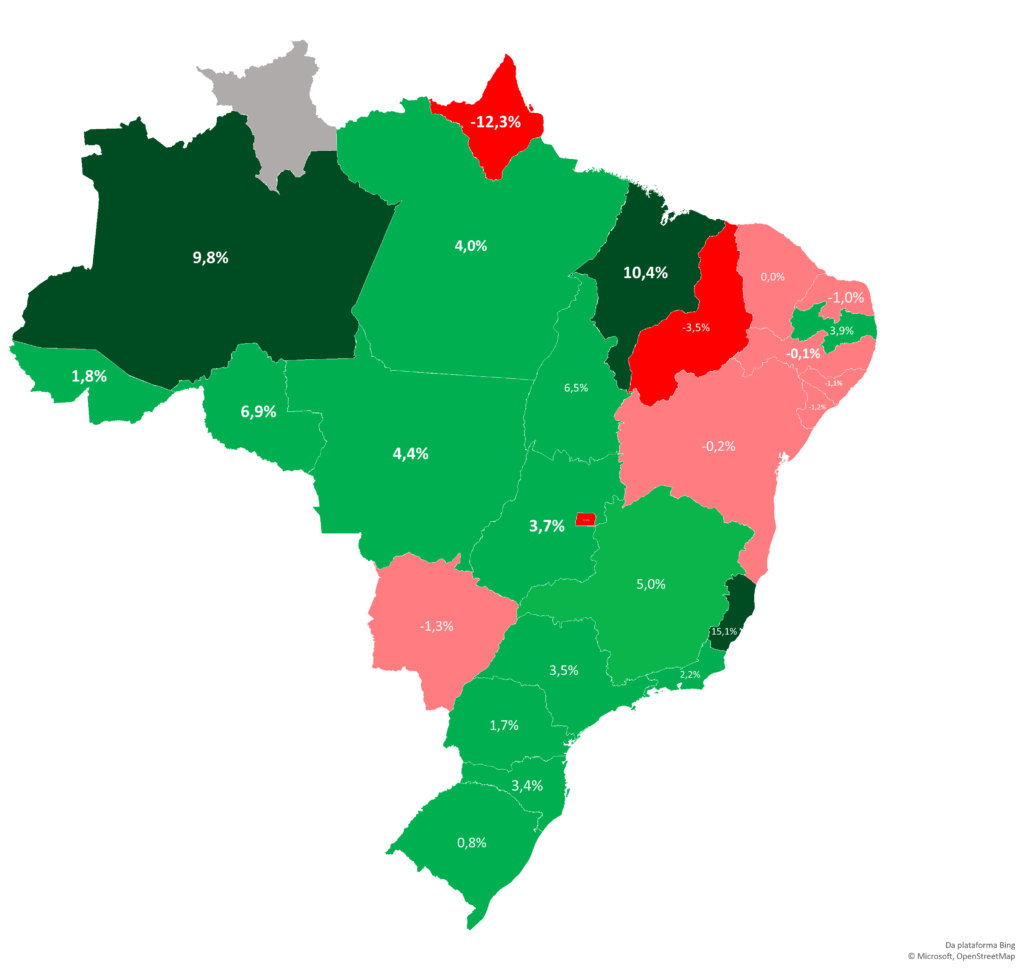 Mapa - Consumo por Regiões